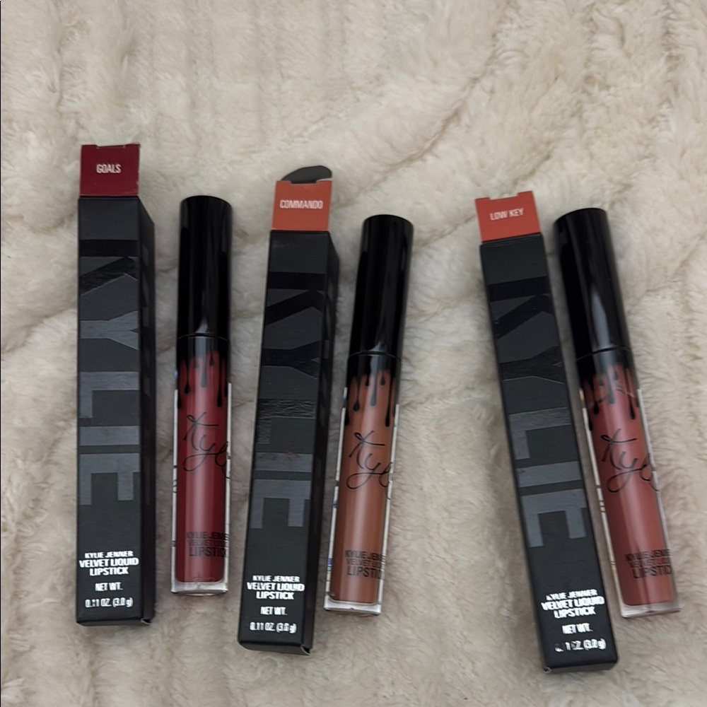 Velvet Liquid Lipstick Set - Goals, Commando, Low Key